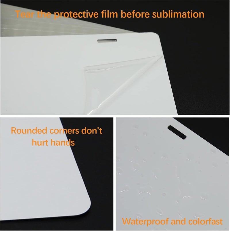 ORJ 50 Pack Sublimation License Plate Blanks 6"X12" x 0.65mm, White Metal Aluminum Automotive Front License Plate Tag - Image 3