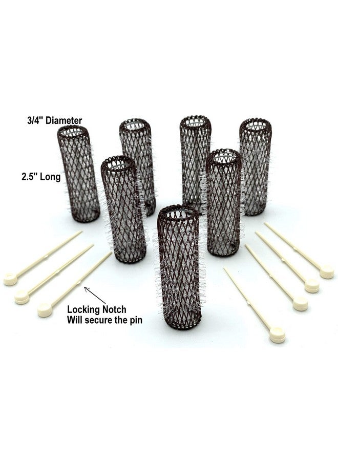 ALAZCO 14 pc Vintage Style Hair Roller Medium BRUSH ROLLERS & PINS Mesh Hair Curlers With Bristles 2.5"x 3/4", with Flexible Locking Pins - Image 4