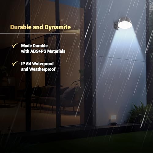 Dylect® Luxe Super Bright LED Solar Down Light Outdoor for Home Entrance, Wall, Garden, Balcony/Solar Home Décor Light | Guaranteed 24Hr Runtime with Motion Sensor | IP65 Waterproof (Natural White) - Image 3