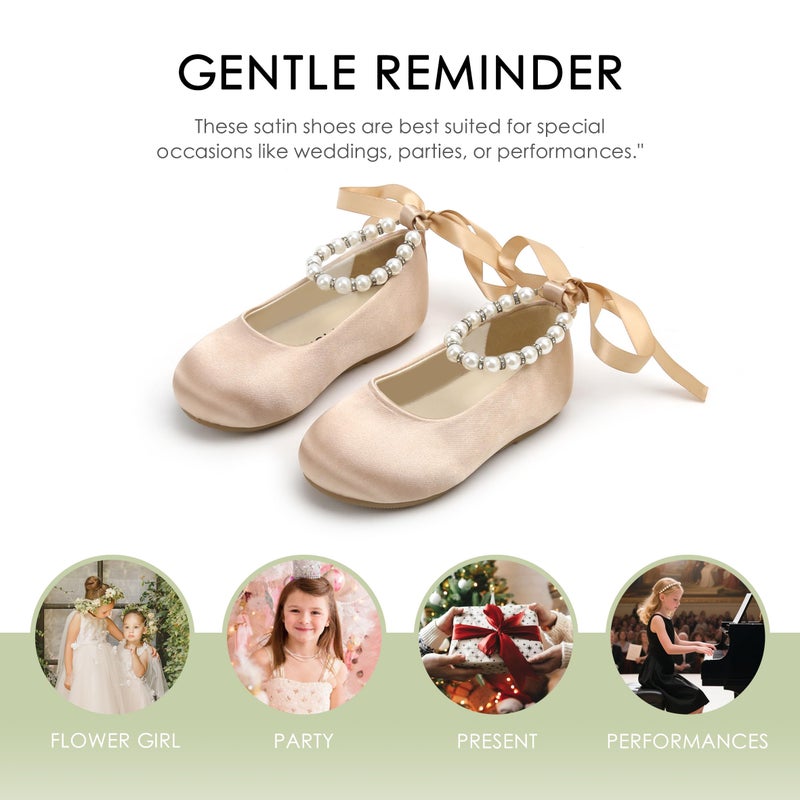 Felix & Flora Toddler Little Ballet Shoes Nude Size 10 Flower Girls Mary Jane Flats Dress Shoes Party Wedding - Image 5