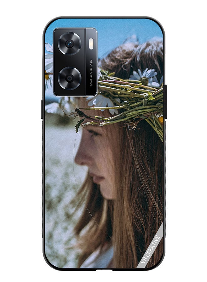 VR CREATIVE Protective Case Cover For OnePlus Nord N20 SE Girl With Flower Crown Design Multicolour - Image 1