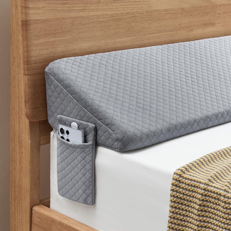 Home Mate Homemate King Sizeï¼ˆ76"x10"x6"ï¼‰ Bed Wedge Pillow for Headboard - Upgraded Bed Gap Filler King Between Mattress and Headboard - Wedge headboard Pillow - Grey - Image 1