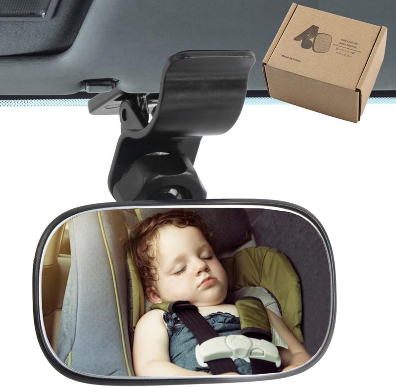 JONMON Automotive Interior Rearview Baby Mirror  Car Small ClipOn Adjustable Facing Back Rear View Seat Convex Mirror Clip on Car or Truck Sun Visor Original - Image 1