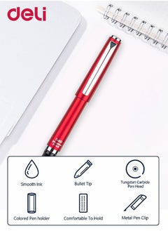 Deli Refillable Ballpoint Pen Fine Point 0.5mm for Home Office and School Suitable for Students Staffs and Teachers Black Ink  - Image 4