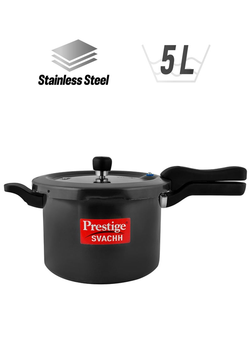Prestige Svachh Hard Anodised Stainless Steel Pressure Cooker Black 5Liters - Image 1