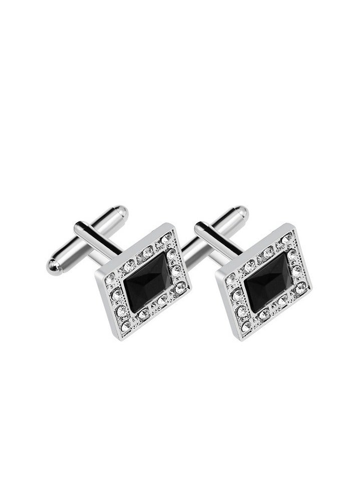 TOVELE5 Stylish jewel set square shirt cufflinks