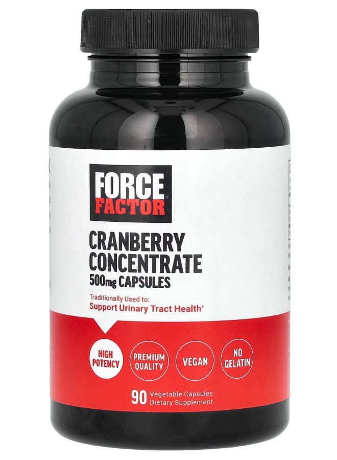 Force Factor Cranberry Concentrate 500 mg 90 Vegetable Capsules