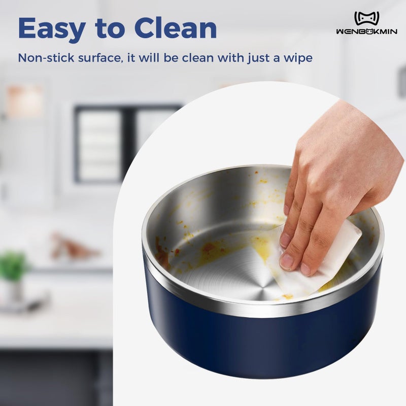 WENBOKMIN Dog Bowl, Stainless Steel Dog Food and Water Bowl with Non Slip Quiet Bottom, Easy to Clean, Dishwasher Safe, 40oz, Blue - Image 5