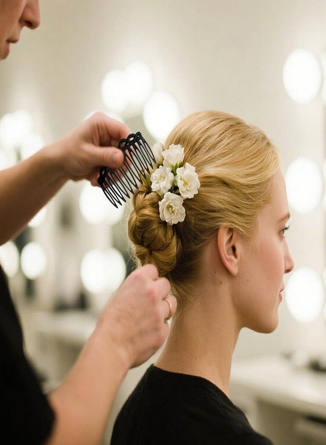 Ymapinc French Hair Combs Set of 6 - Decorative Comb Clips for Women, Resin Hair Comb Clips with Strong Hold for Styling, Black White Coffee Colors - Image 4