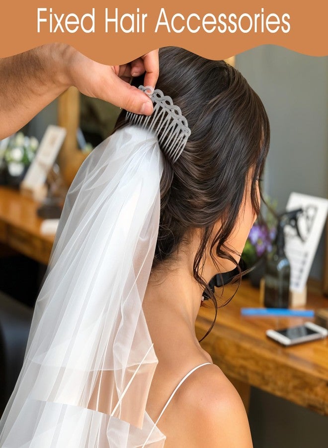 Ymapinc French Hair Combs Set of 6 - Decorative Comb Clips for Women, Resin Hair Comb Clips with Strong Hold for Styling, Black White Coffee Colors - Image 3