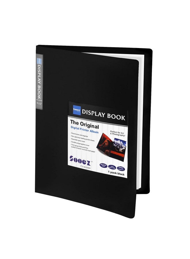 Sooez 30-Pocket Binder With Plastic Sleeves 9X12 (Black), Heavy Duty Art Portfolio Folder With Clear Sheet Protectors, Display 60 Pages, Presentation Book For Artwork, Document Organizer Binder - Image 1
