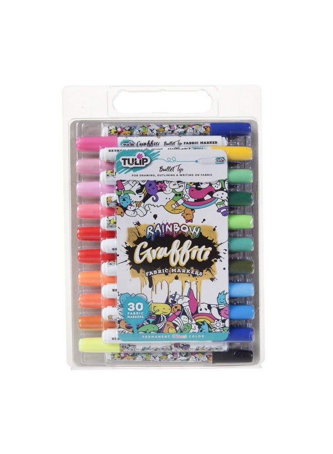 Tulip Fashion 37037 Mrkt Graffiti Marker Bullet Tip 30Pk Rainbow 30 Pack As Detailed 30 Count - Image 1