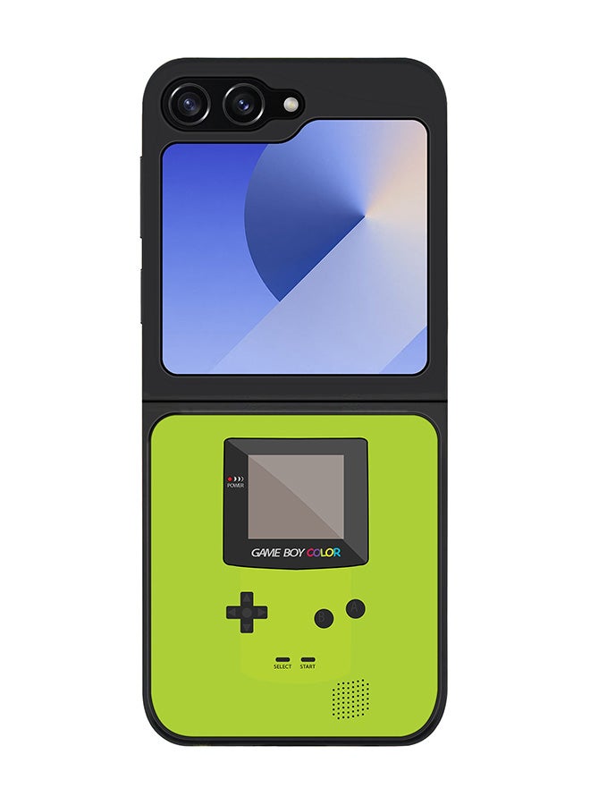 Stylizedd Rugged Black edge case for Samsung Galaxy Z Flip7 FE, Slim fit Soft Case Flexible Anti Drop TPU Gel Thin Cover -  Gameboy Color - Green - Image 1