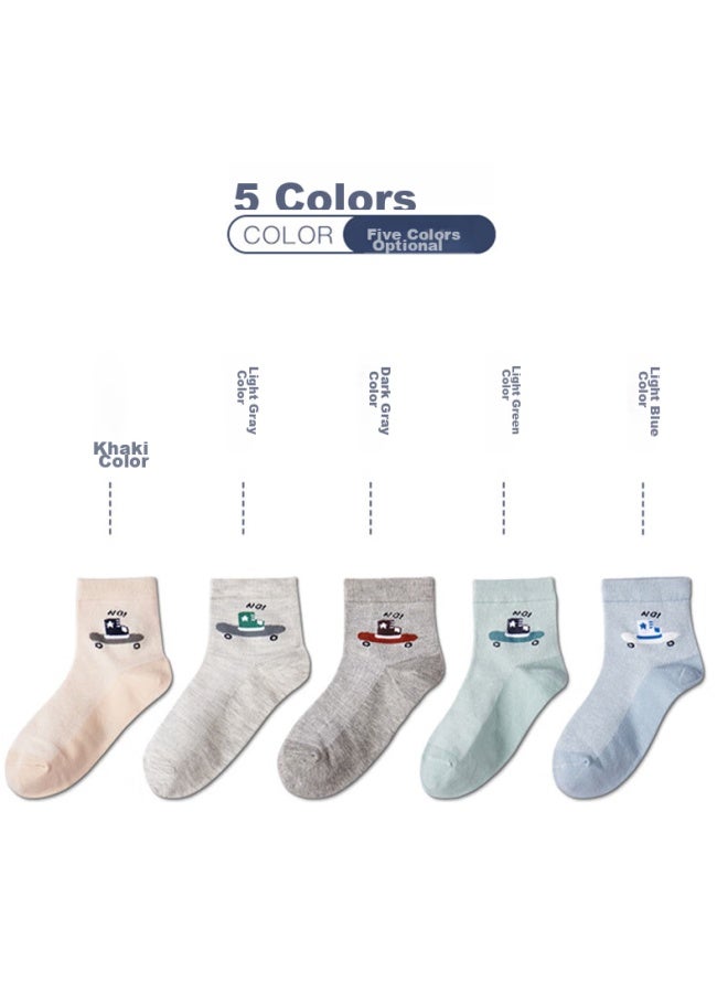LANG SHA Langsha Children's Socks For Boys, Spring And Summer Thin Mesh Breathable Mid-calf Cotton Socks, Cartoon Design For School-age Boys - Image 3