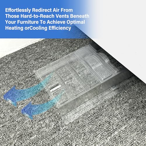 YANWEN Sideways Vent Extender for Under Furniture, Air Floor Vent Deflector Fits Vents 3" - 6" Wide (1PCS) - Image 5