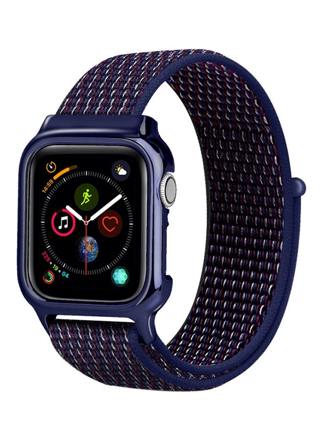 NIBEMINENT Fashion Nylon Watch Strap with Frame For Apple Series 4 Multicolour