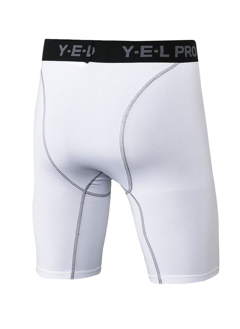 Loquat Men Quick Dry Breathable Elastic Shorts White  - Image 2