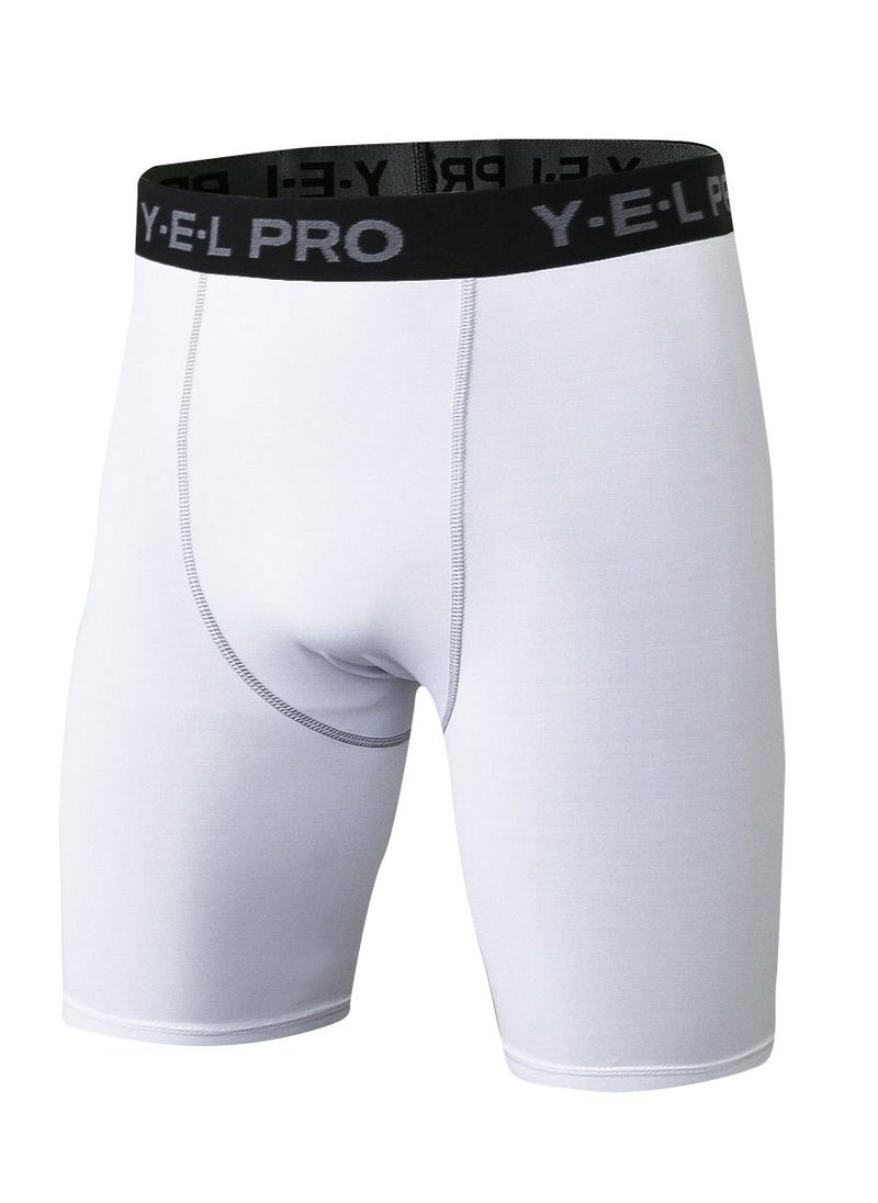 Loquat Men Quick Dry Breathable Elastic Shorts White  - Image 1
