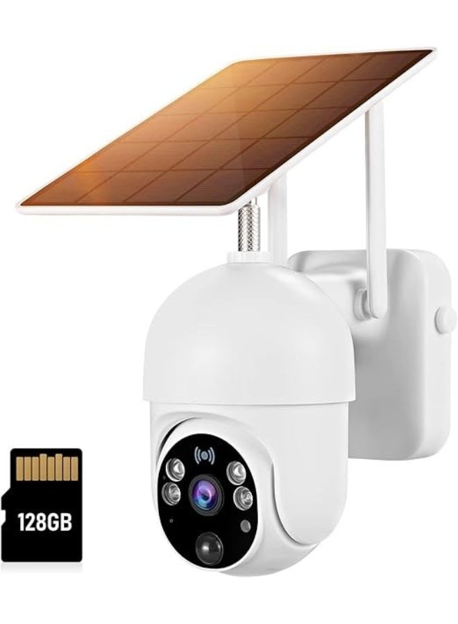 كاميرا مراقبة خارجية لاسلكية تعمل بالطاقة الشمسية - بدقة 2K مع رؤية ليلية وكشف حركة وصوت ثنائي الاتجاه - Image 1