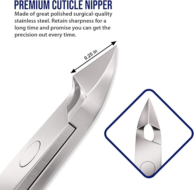 Jestilo Cuticle Remover Tool Set with Cuticle CutterCuticle Pusher Stainless Steel Professional Cuticle NipperPusher Nail Care ToolsSalonLevel ManiPedi at Home Silver BlackJCNPS - Image 5