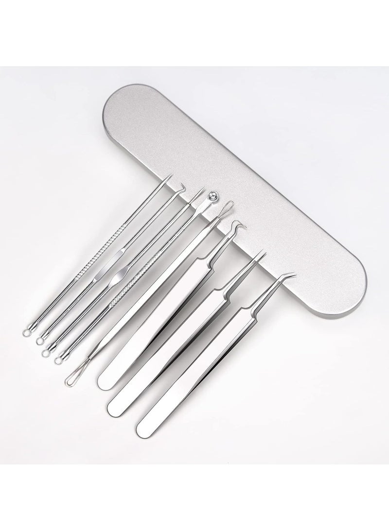 Blackhead Remover, Pimple Popper Tool Kit Black Head Pimple Pore Extractor Stainless Steel Blemish Blackhead Remover Tools Acne Blemish Comedone Professional Extractor Removal Tool (Silver) - Image 2