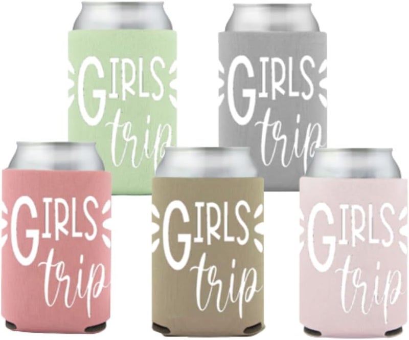 Awkward-AF Girls Trip Can Coolies (5 pack) Cozies Party Favor - Party Favor Gift for Girls Trip Weekend Getaway for Women Sister Auntie Friends BFF Besties Big Little Sister Her (Set of 5) - Image 2