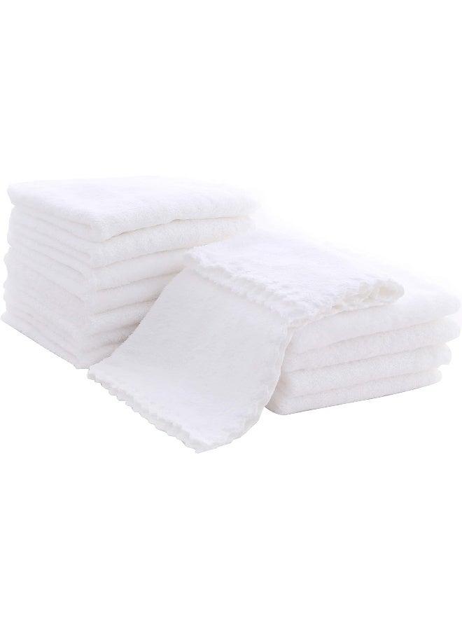 Spotted Play 12 Pack Baby Washcloths - Extra Absorbent and Soft Wash Clothes for Newborns, Infants and Toddlers (White) - Image 1