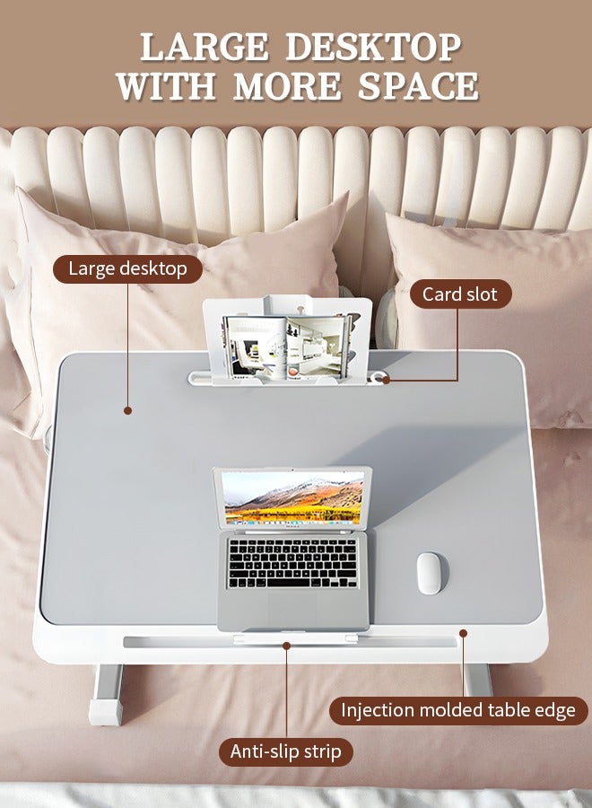 Generic Liftable Laptop Table, Foldable Portable Bed Table, Rounded Corner Design Non-Slip Card Slot Bookshelf, Suitable for Home, School, Outdoor - Image 3