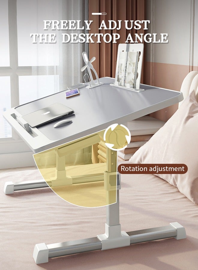 Generic Liftable Laptop Table, Foldable Portable Bed Table, Rounded Corner Design Non-Slip Card Slot Bookshelf, Suitable for Home, School, Outdoor - Image 4