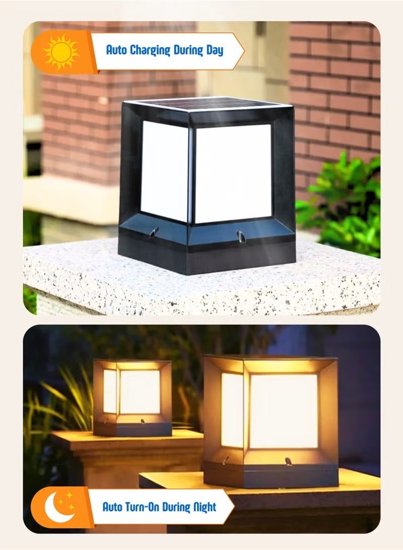 XiuWoo Solar LED Outdoor Deck Light, Outdoor Solar Lighting, Solar Yard Light Pier Mount Light Solar Post Cap Light  - Image 2