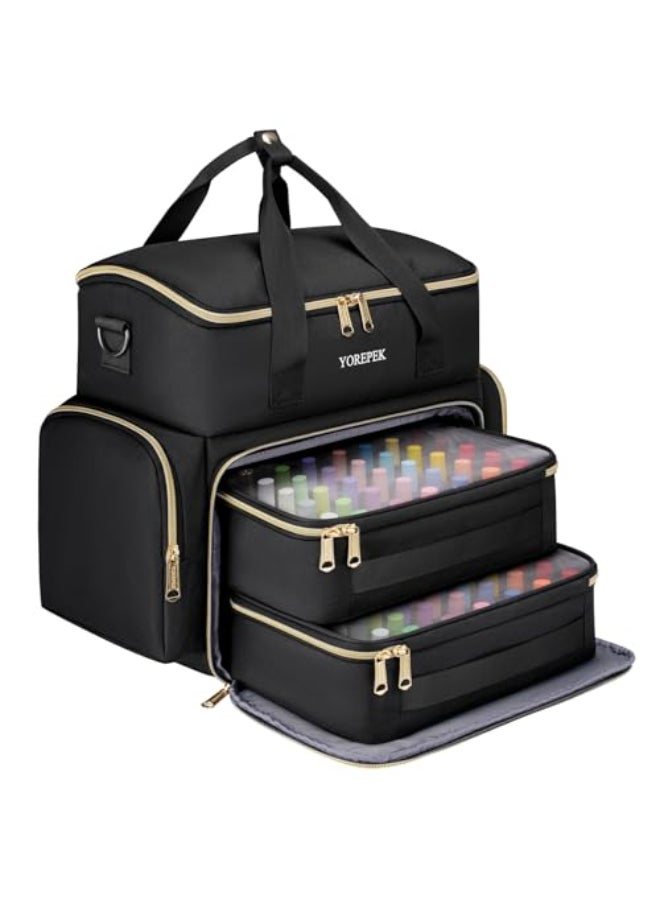 YOREPEK Extra Large Nail Polish Organizer Case Holds 70 to 100 Bottles 15ml05 floz UV lamp Gel Polish Travel Case Bag with 2 Removable Pouches Fits Nail Suppiles Gift for Manicurist Girls - Image 1