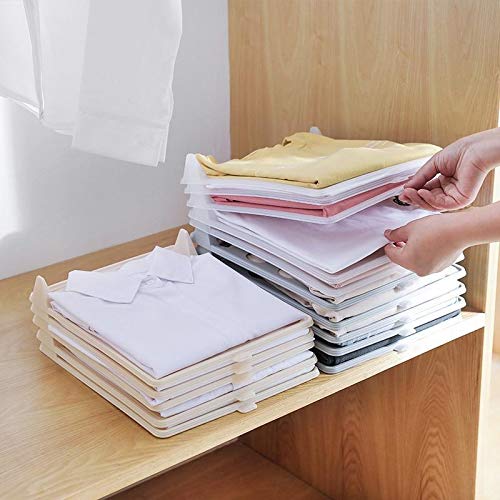 mechdel Plastic Closet Clothing Drawer Wardrobe Organizer Cabinet Folding Board For Shirts TShirt Jeans Storage Rack 20Pcs Set White - Image 1