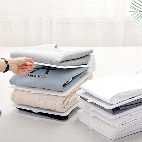 mechdel Plastic Closet Clothing Drawer Wardrobe Organizer Cabinet Folding Board For Shirts TShirt Jeans Storage Rack 20Pcs Set White - Image 4