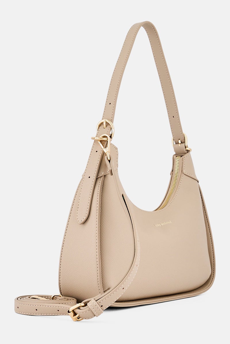 Kathy Ireland Women Brand Logo Shoulder Bag, Simlpe Taupe - Image 3