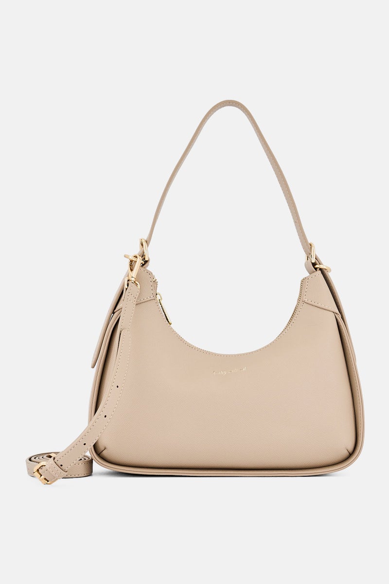 Kathy Ireland Women Brand Logo Shoulder Bag, Simlpe Taupe - Image 1