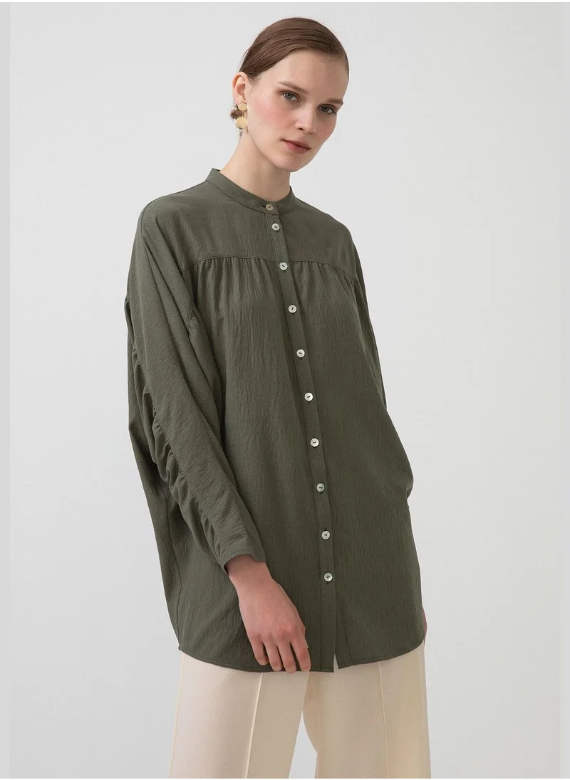 تاتشي FRILLED SHIRT WITH BAT-WING SLEEVE