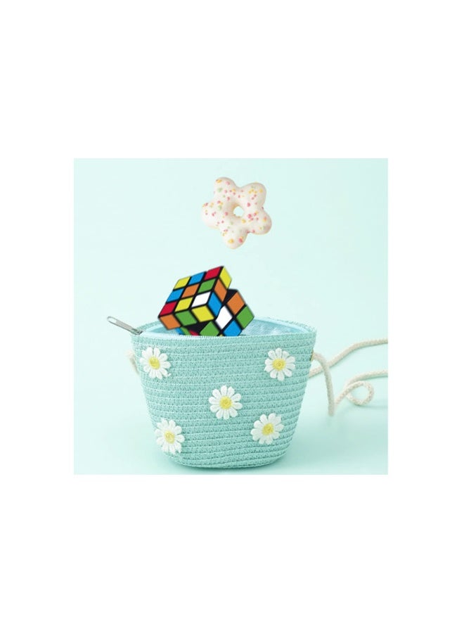 Girls Sun Hat with Shoulder Bag Set, Large Brim Flower Beach Summer Hat Straw Purse Beach Bag Cute Flower Summer Beach Cap  - Image 5