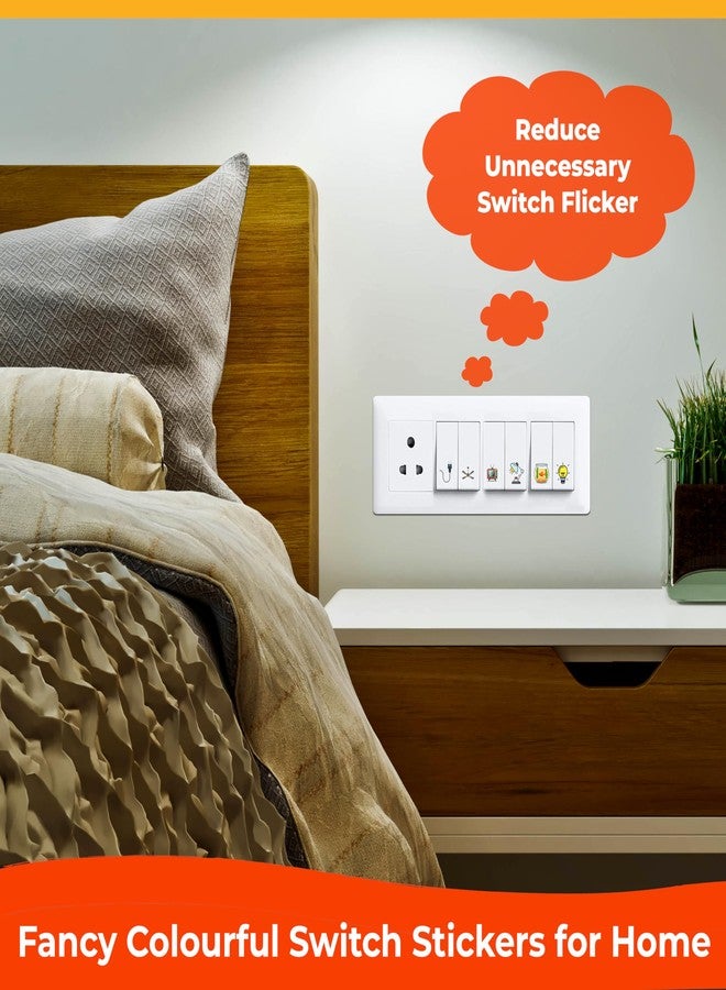 Twinster Transparent Stickers for Switch Board for Home 32 Designs Wall Switches Decoration, 495 Stickers Contain All Common Switch Stickers - Image 5