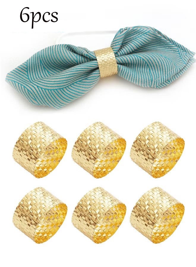 واي جيه 6 قطع حلقة منديل مشبك منديل لتزيين طاولة العشاء لحفلة عشاء أو زفاف - Image 1