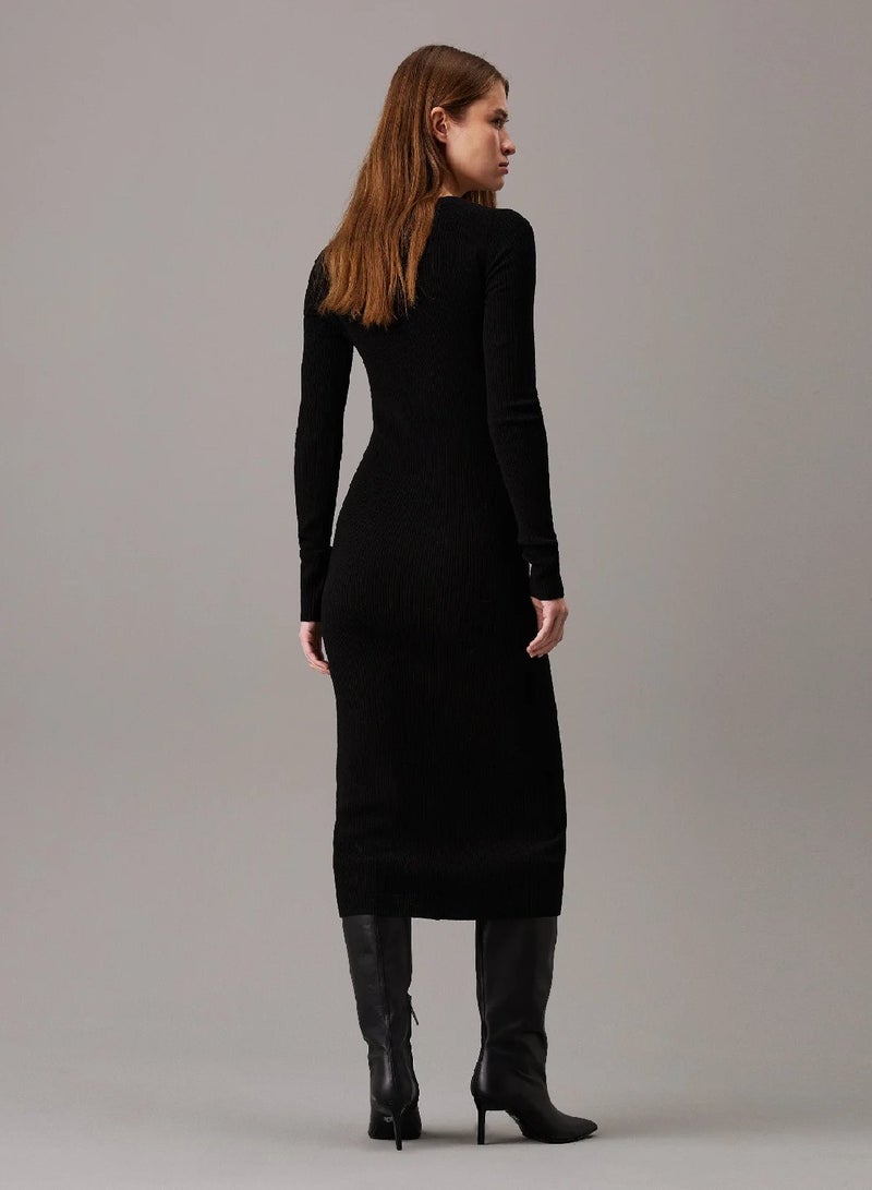 CALVIN KLEIN Slim Wool Bodycon Dress - Image 2