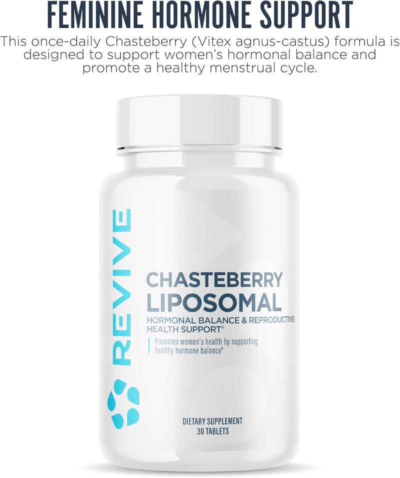 Revive MD Chasteberry Supplement for Women  ChasteBerry Liposomal Vitex AgnusCastus  Supports Womens Health Hormone Balance  Fertility  30 Tablets - Image 2