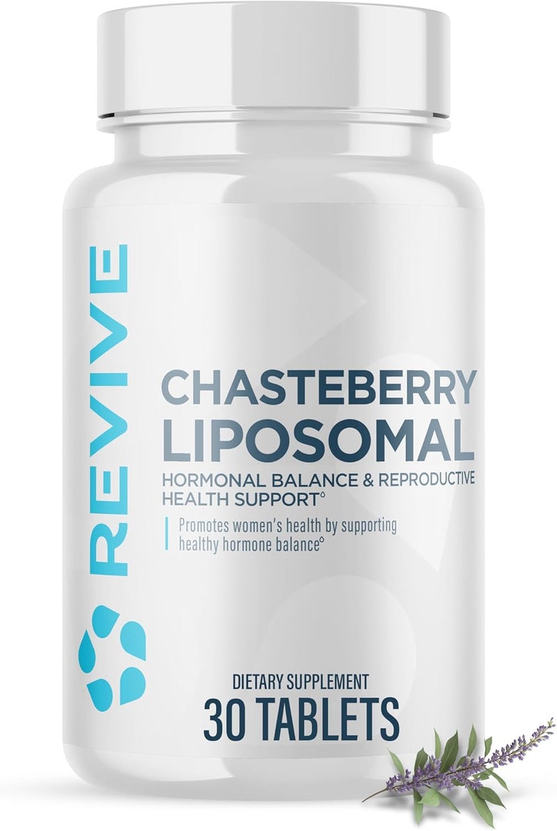 Revive MD Chasteberry Supplement for Women  ChasteBerry Liposomal Vitex AgnusCastus  Supports Womens Health Hormone Balance  Fertility  30 Tablets - Image 1