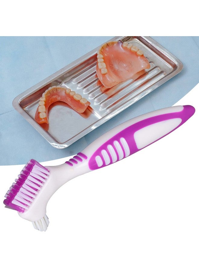 Betued Denture Cleaning Brush,Double Sided Toothbrush,False Teeth Cleaning Brush,Double Sided Portable Denture Toothbrush for False Teeth Cleaning Denture Care Denture Cleaner - Image 2