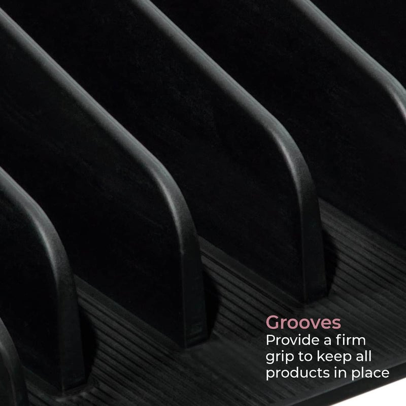 InterDesign iDesign The Sarah Tanno Collection Silicone Makeup Palette Holder and Cosmetic Organizer, Black - Image 5