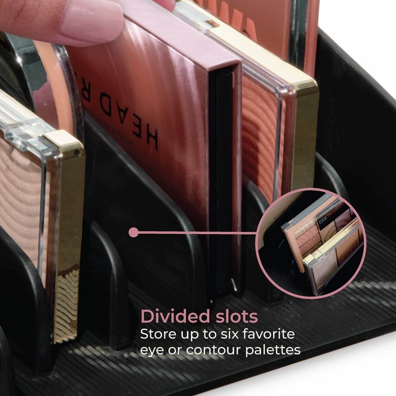 InterDesign iDesign The Sarah Tanno Collection Silicone Makeup Palette Holder and Cosmetic Organizer, Black - Image 4