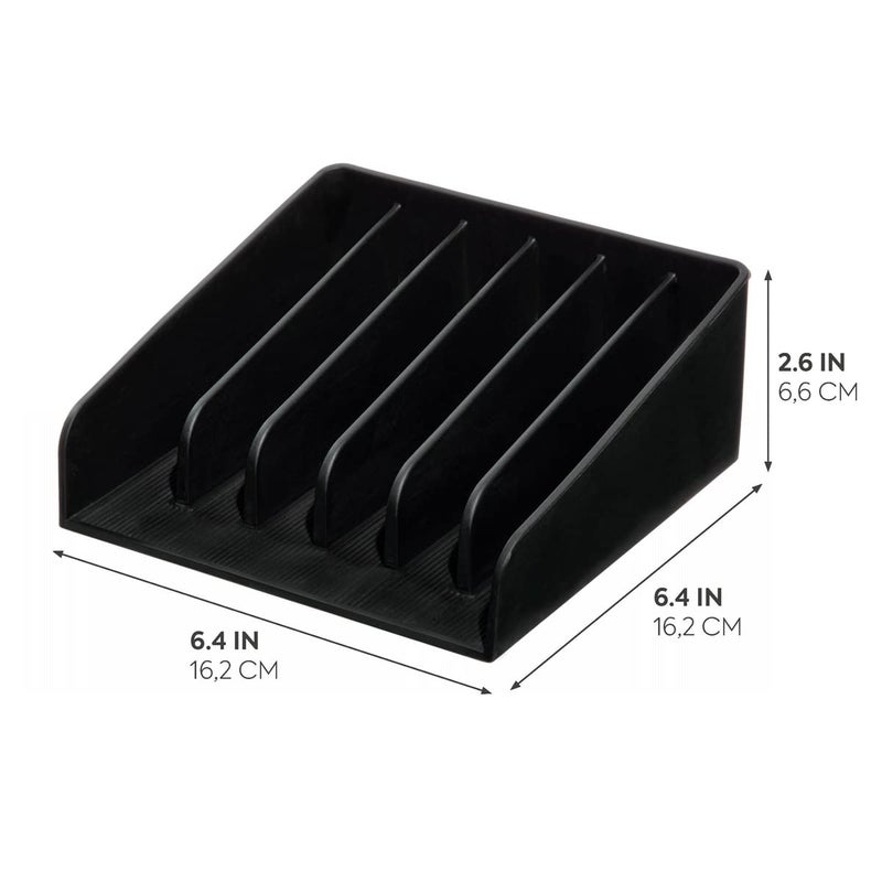 InterDesign iDesign The Sarah Tanno Collection Silicone Makeup Palette Holder and Cosmetic Organizer, Black - Image 2