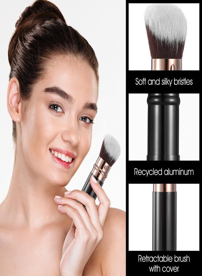 Yolev 3Pcs Retractable Kabuki Brush Travel Foundation Blush Brush Retractable - Image 5
