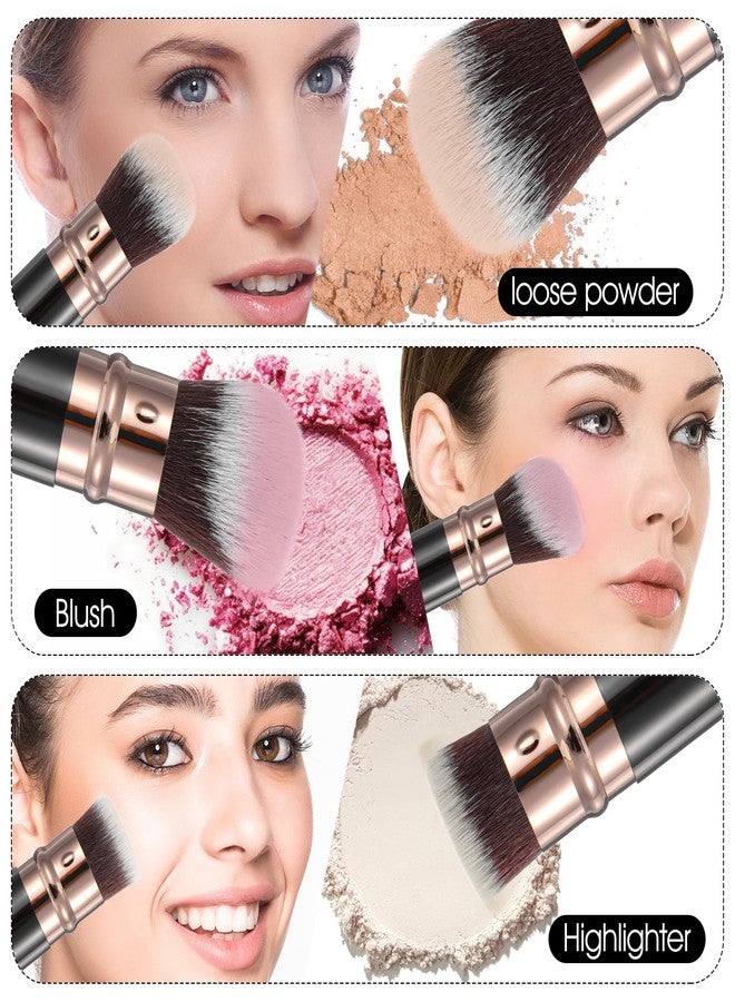 Yolev 3Pcs Retractable Kabuki Brush Travel Foundation Blush Brush Retractable - Image 4