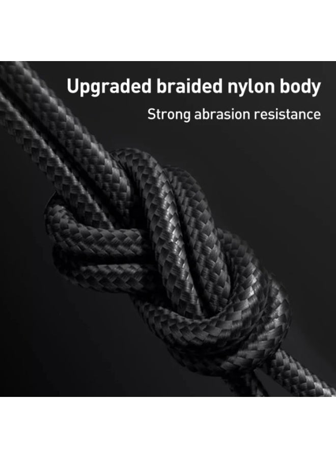 Yesido CA91 3 in 1 USB Cable, Built-In Smart Chip, Fast Charging Support, High-Speed Data Transfer, Tangle-Free Construction, Pure Copper Wire Core, Universal Compatibility, Black - Image 2