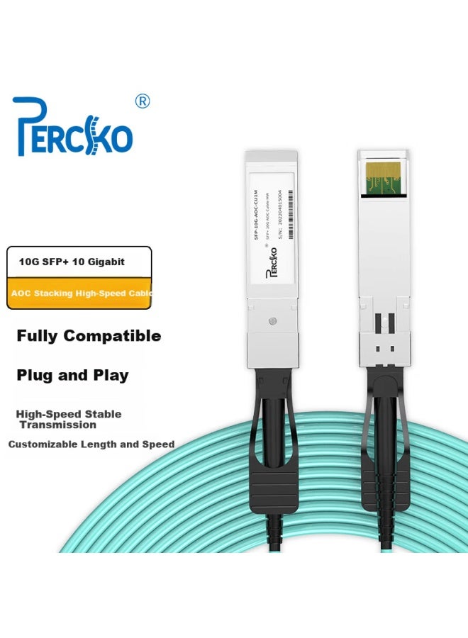 Percko Sfp Cable Sfp Fiber Optic Cable 10g Sfp+ Aoc Active Optical Cable 10g Sfp Stacking Cable Sfp+ 10g High-speed Stacking Cable Module Direct Attach Cable Optical Module - Image 1
